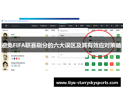 避免FIFA联赛刷分的六大误区及其有效应对策略